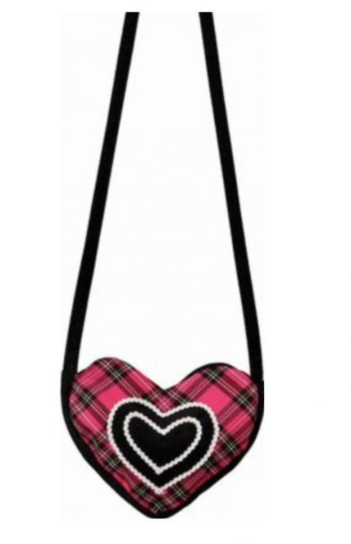 Heart bag pink-black