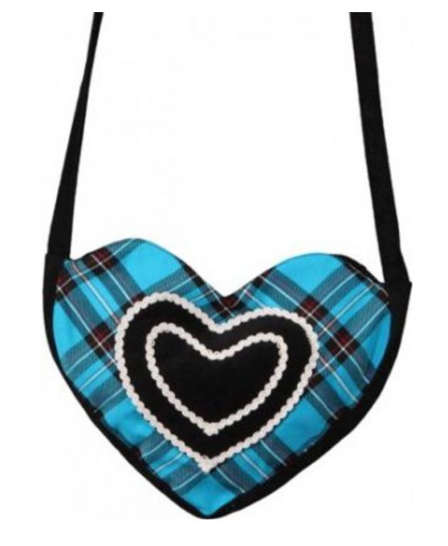 Heart bag turquoise-black