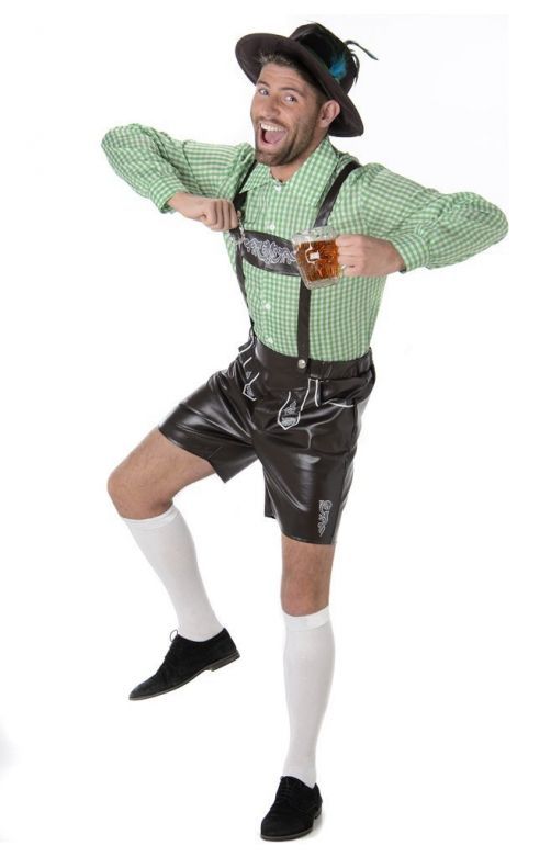 Lederhosen set: Der August - Lederhosen, shirt en hoedje