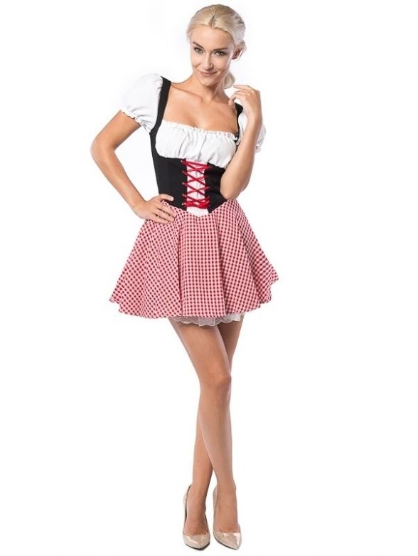 Dirndl Eva Rood/Zwart