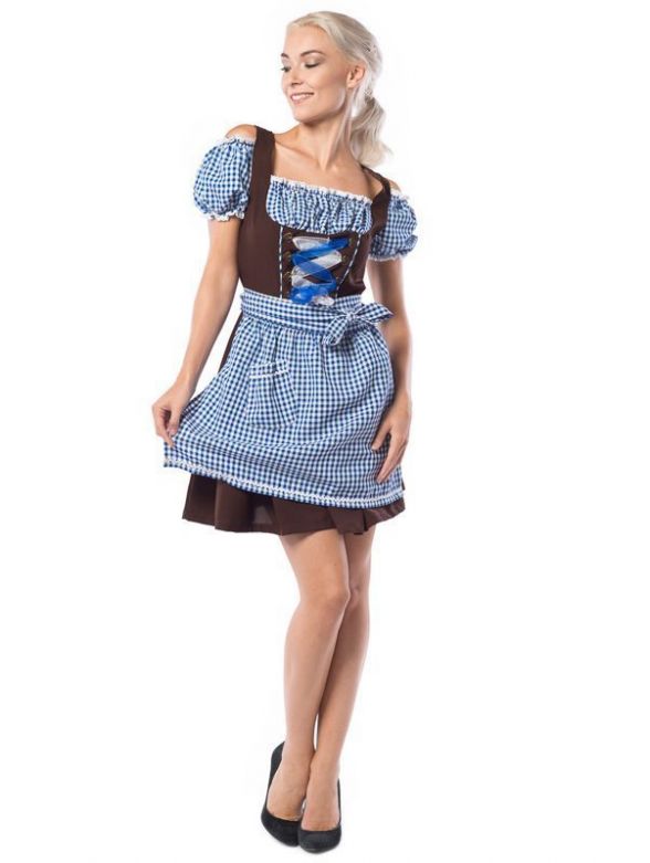 Dirndl Anne-Ruth Blauw/bruin