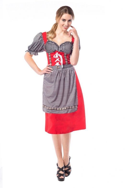 Dirndl Hannah Rood/Zwart