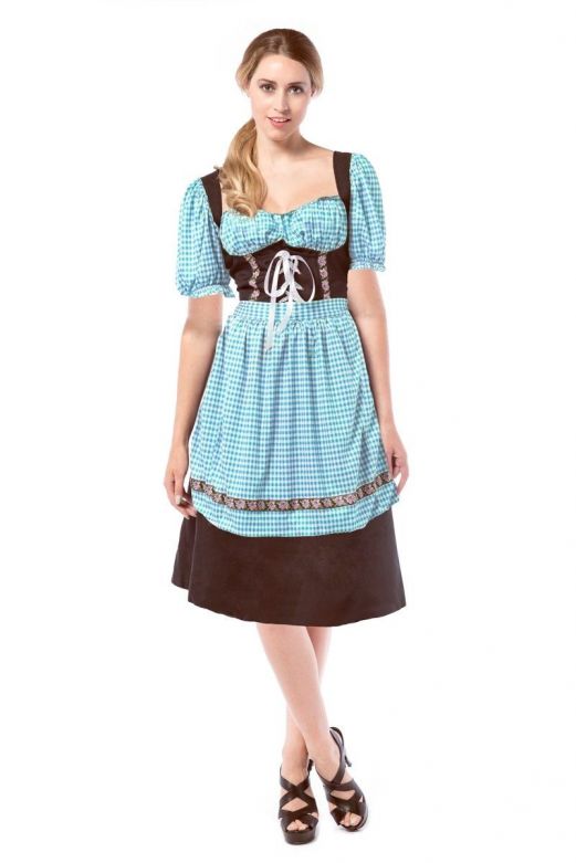Dirndl Hannah Donkerbruin/Blauw
