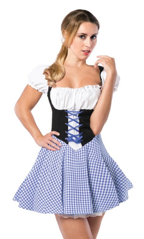 Dirndl Lena Blauw/Zwart